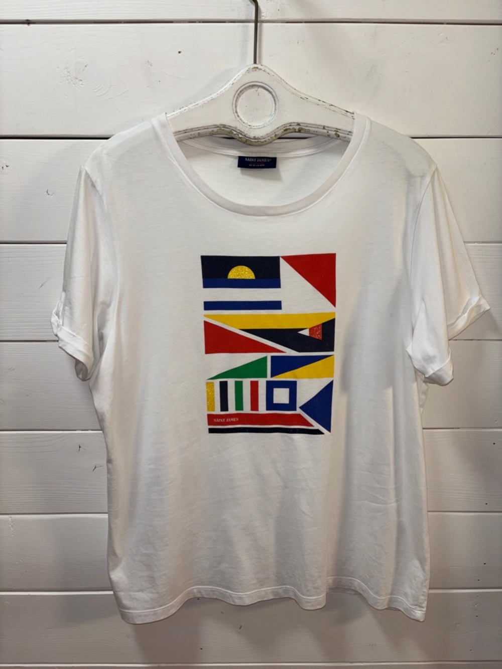 SAINT JAMES White Graphic Tee XL - Picture 3 of 8